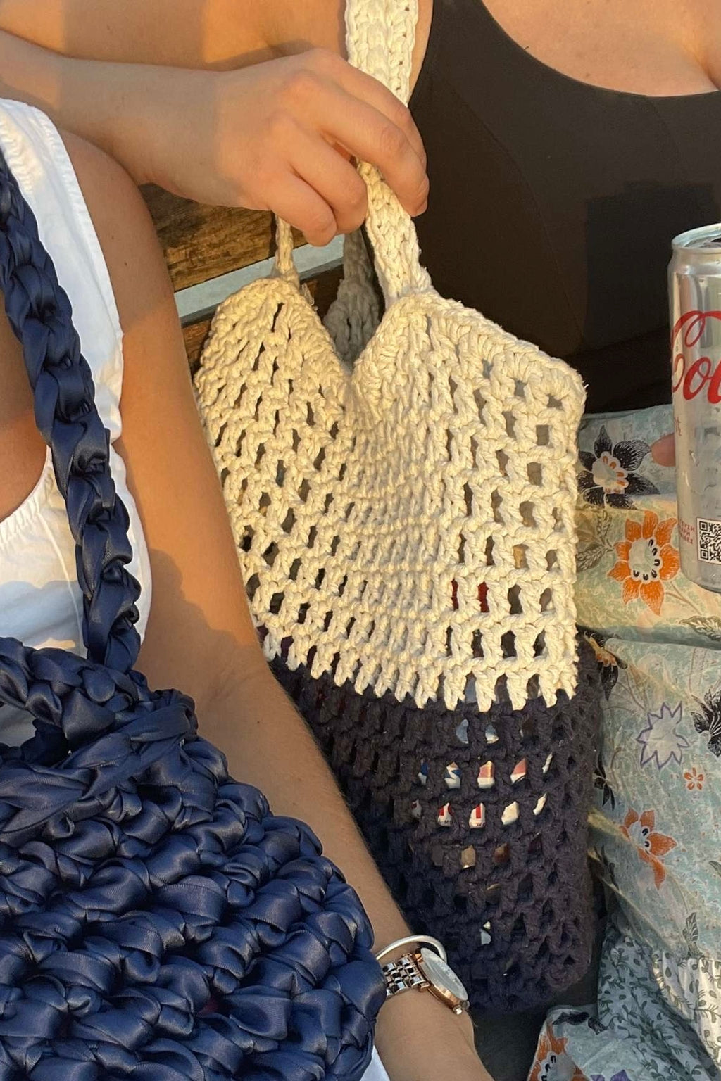 Duet Tote - Ivory&Midnight