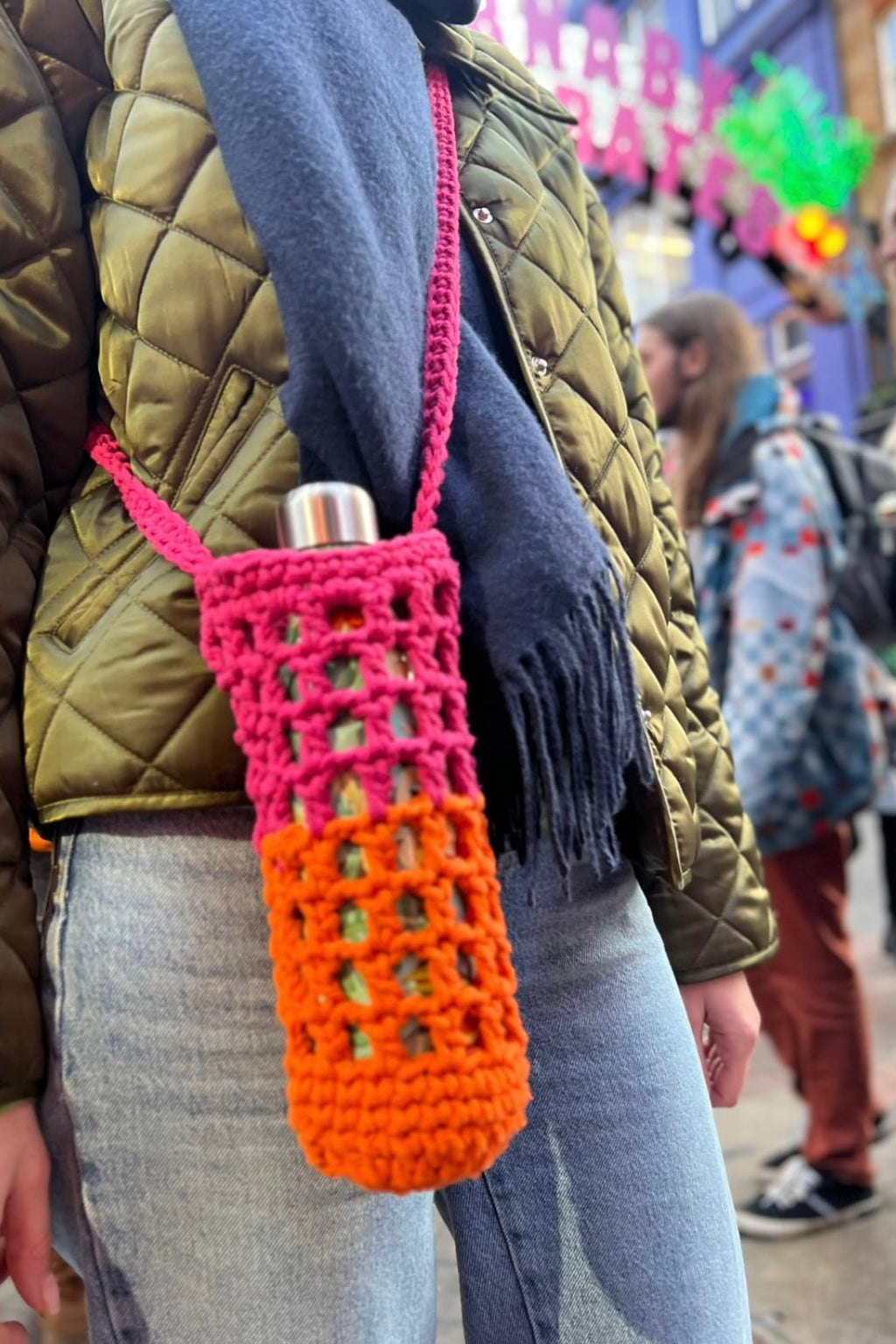 Duet Bottle Bag - Fuchsia&Orange